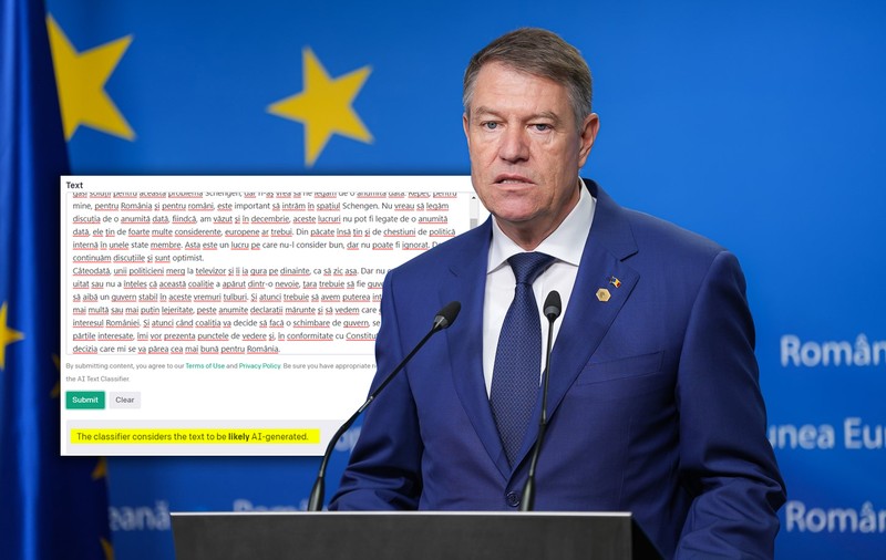 EXPERIMENT. Am pus Chat GPT să scrie un discurs pentru Iohannis, apoi am cerut Inteligenței Artificiale să verifice un discurs real al președintelui. Iată ce a rezultat