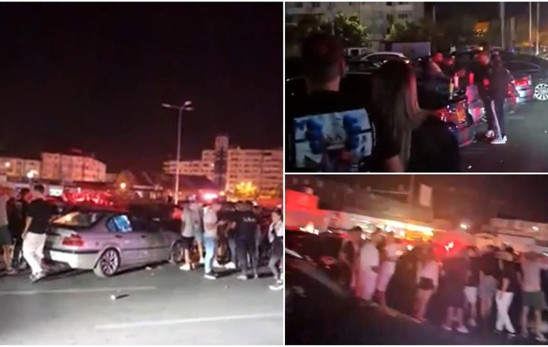 Bătaie generală într-o parcare din Focșani, după ce o șoferiță care făcea drifturi a lovit mai multe mașini parcate | VIDEO