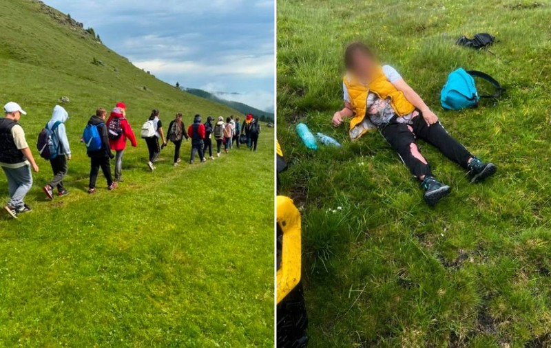 Profesoară lovită de trăsnet în Bucegi, în timp ce cobora de la Vârful Omu cu 14 copii: elevii au fugit la o stână după ajutor