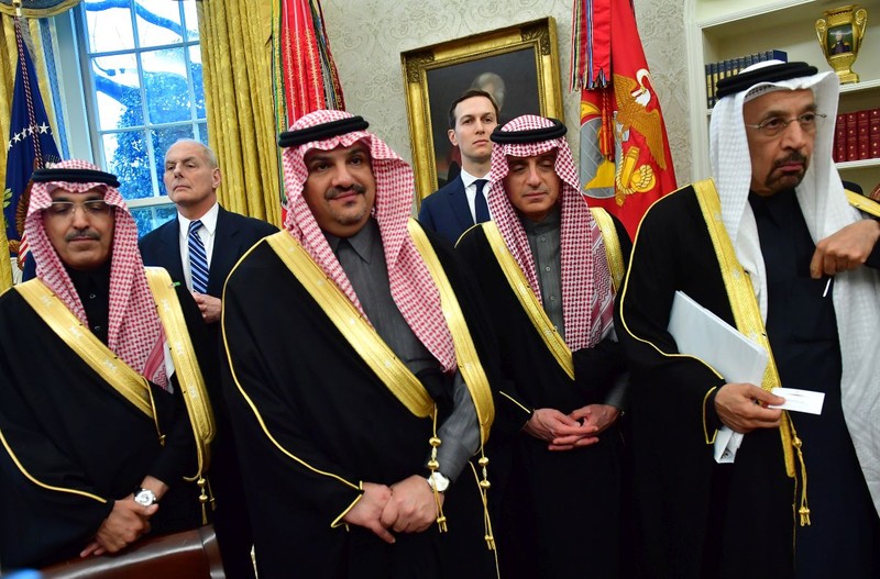Jared Kushner la Casa Albă, în 2018, în timpul unei întâlniri dintre prințul moștenitor saudit și Donald Trump FOTO: EPA