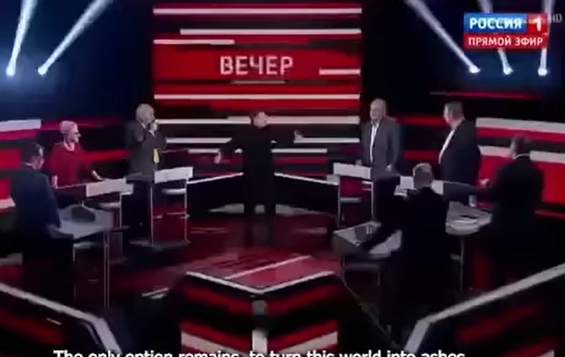 VIDEO | Discurs la televiziunea de stat rusă: „S-ar putea să nu ne oprim la granițele Ucrainei, dacă țările occidentale nu capitulează!”