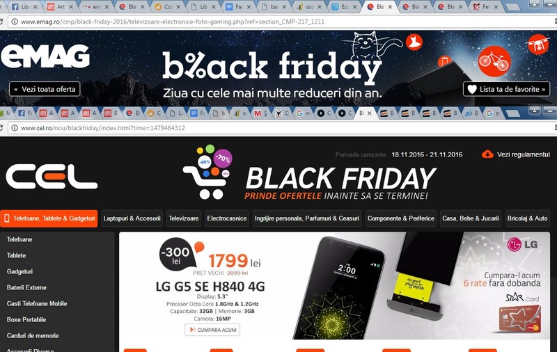 Reducerile CEL.ro de Black Friday 2016. Prețurile pornesc de la 1 leu