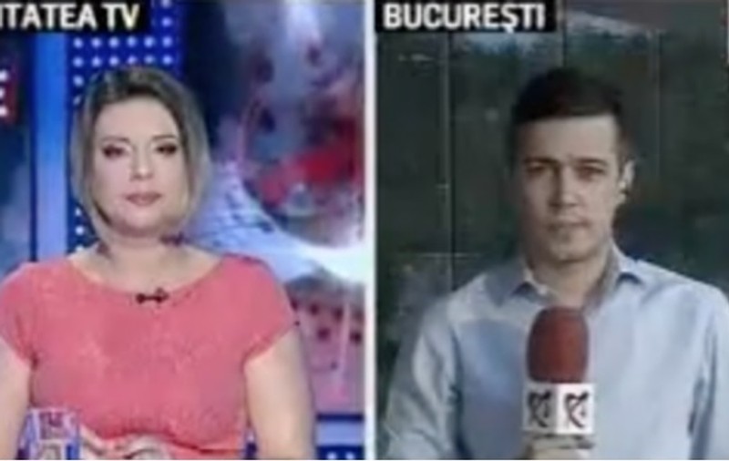 Scenă incredibilă în direct. Ce a pățit un reporter în centrul Bucureștiului
