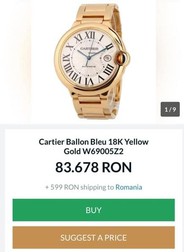 Ceasul Cartier Ballon Bleu (foto Facebook Florin Roman)