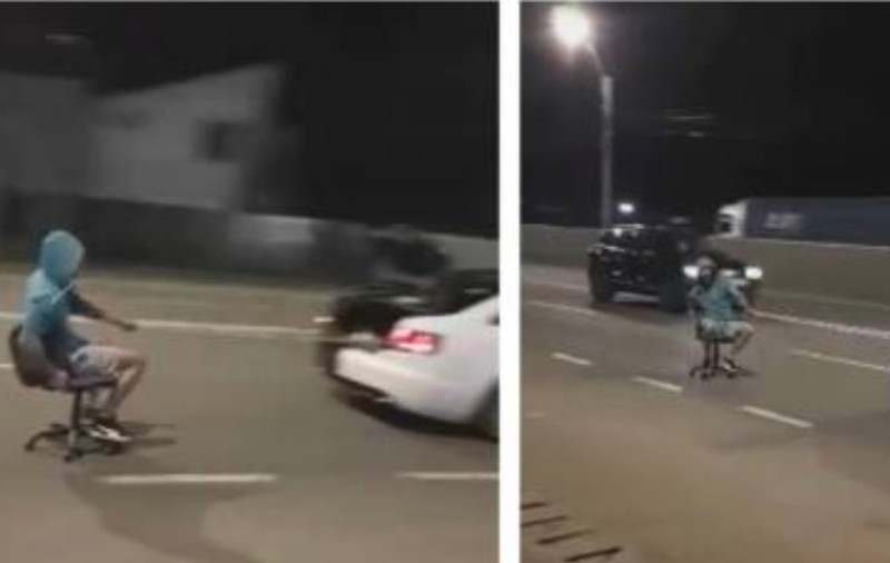 VIDEO | Tânăr tras cu scaunul de birou de un Audi, în Baia Mare, poliția îl caută pe șofer