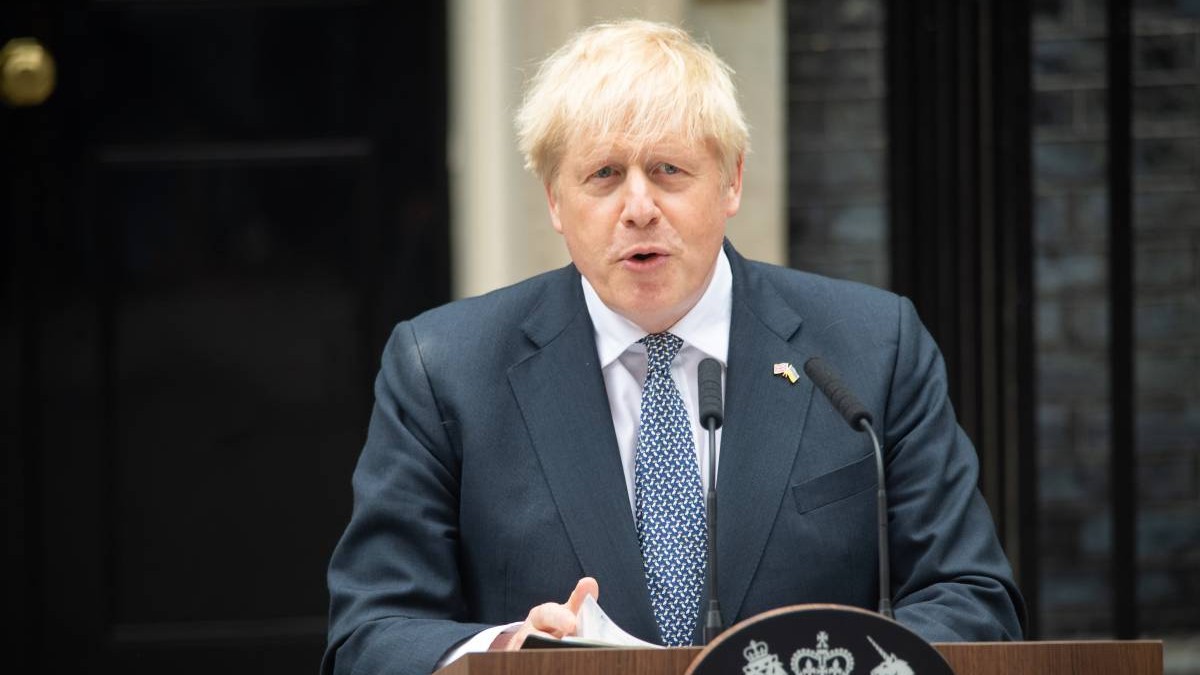 Boris Johnson, fostul premier al Marii Britanii in timpul unui discurs