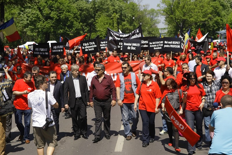 Miting PSD organizat împotriva guvernului, pe 1 mai 2010