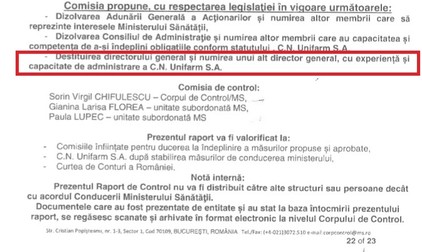 Corpul de Control a propus destituirea șefului Unifarm, în urmă cu 3 ani