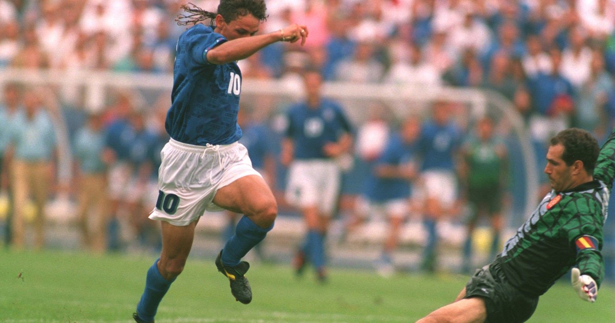 Roberto Baggio a marcat golul victoriei împotriva Spaniei, în sferturile de finală ale Campionatului Mondial din 1994. Foto Getty Images