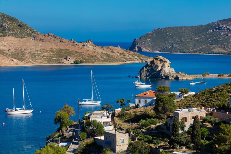 Petra Beach, din insulele grecești Dodecanez. Foto: Profimedia