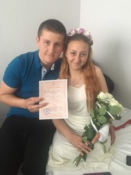 Oksana și Victor, în ziua nunții