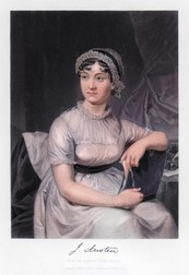 JANE AUSTEN (1775 - 1817), English novelist. Colourised version of : 10015447,Image: 696670945, License: Rights-managed, Restrictions: , Model Release: no