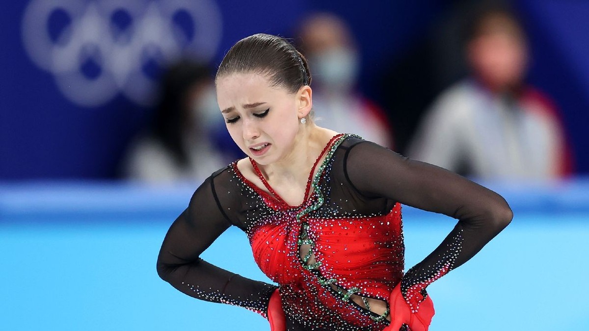 Kamila Valieva, dezamăgită pe gheață. Foto: Getty