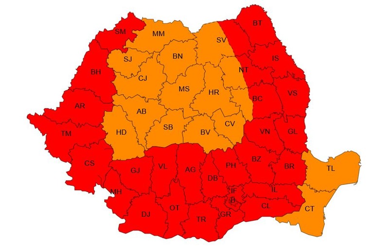 Cod roșu de caniculă pentru mai mult de jumătate de țară: zile de foc și nopți tropicale. Prognoza detaliată