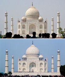 Taj Mahal începe să-și schimbe culoarea din cauza poluării