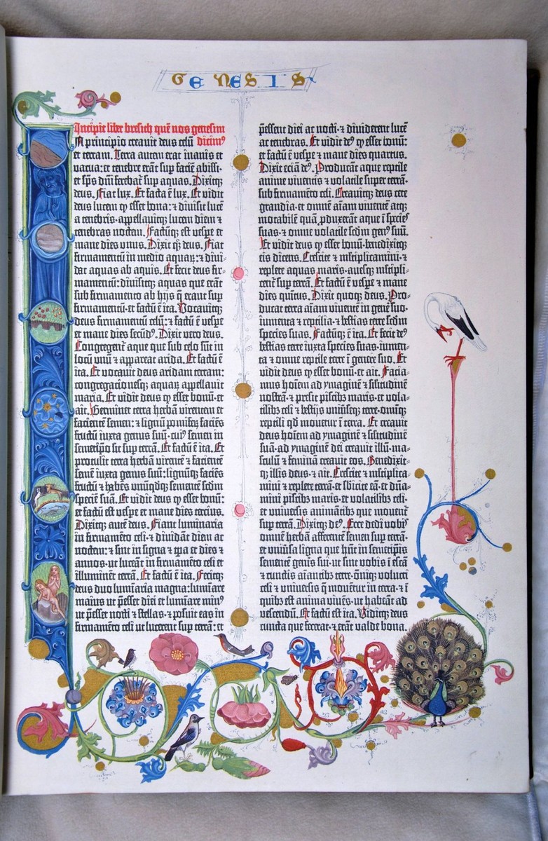 Pagină din Biblia tipărită de Johannes Gutenberg
