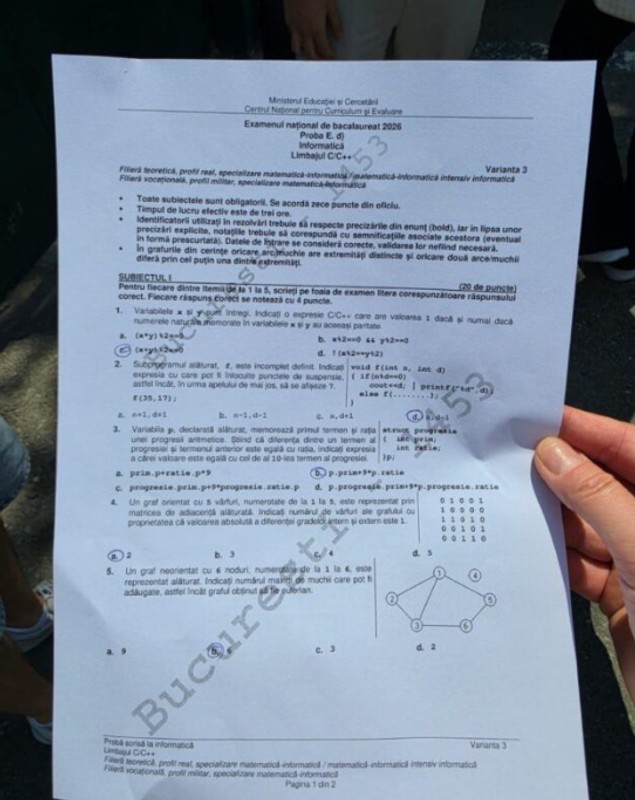 BAC Informatică 2026. Ce subiecte au primit candidaţii