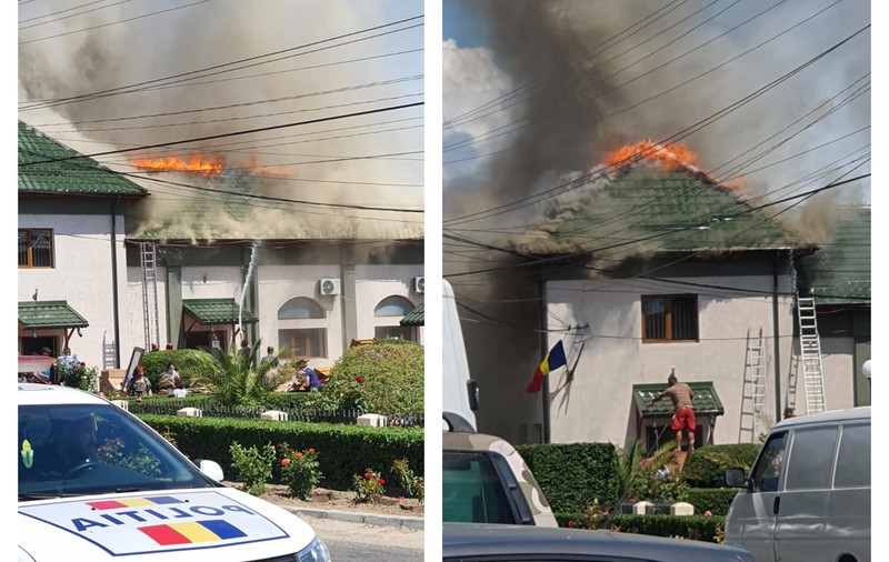 VIDEO | Incendiu la un centru de vaccinare din Dolj. Nu sunt victime
