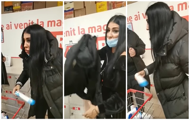 VIDEO | O tânără a furat, împreună cu fratele ei, zeci de șampoane dintr-un supermarket. Cum au motivat gestul lor