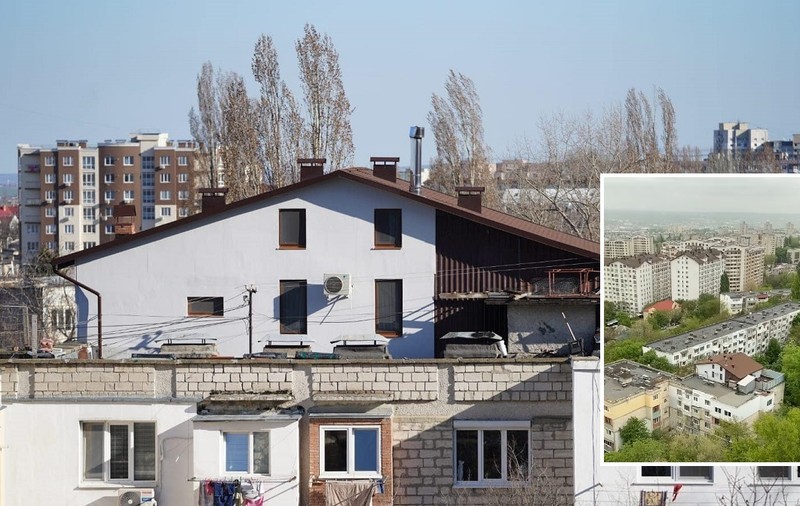 Vilă cu mansardă construită pe acoperișul unui bloc din Chișinău: „Înainte era doar piscină cu verandă”
