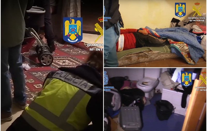 Un clan de români avea 10 sclavi în Spania, toți aduși din România, și-i punea la muncă. Între ei, și o fată de 14 ani, însărcinată / VIDEO