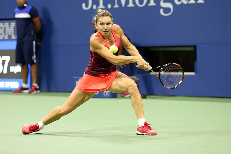 September 5, 2015 - Simona Halep in action in a women's singles third-round match against Shelby Rogers during the 2015 US Open at the USTA Billie Jean King National Tennis Center in Flushing, NY. (USTA/Andrew Ong)