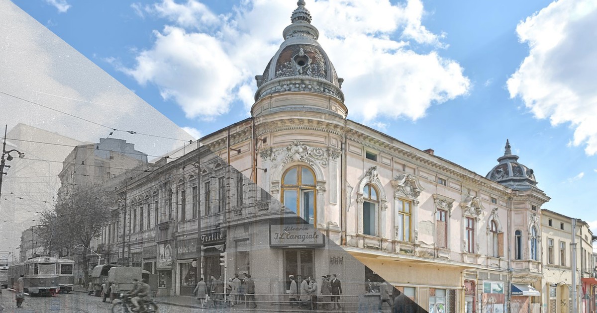 Casa negustorul Dimitrie Petrescu. Fotomontaj