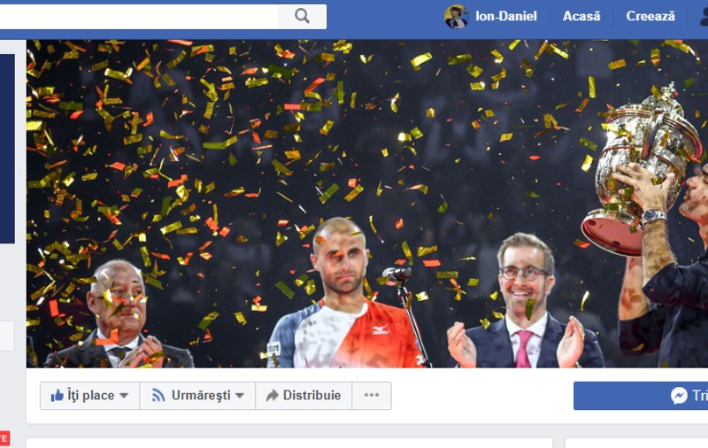 Marius Copil apare pe coperta paginii de Facebook a ATP