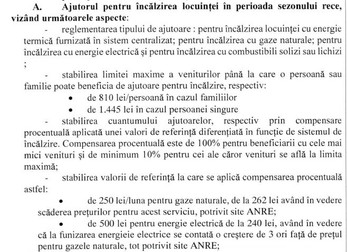 Extras din legea privind stabilirea măsurilor de protecție socială pentru consumatorul vulnerabil de energie - Expunere de motive