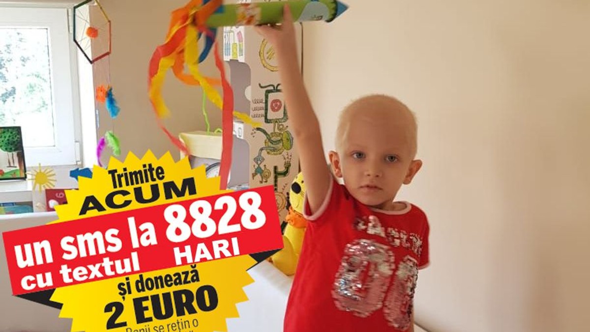 Micuțului Hari i se vor recolta celule stem pentru autotransplant. Pentru tratament, copilașul diagnosticat cu neuroblastom are nevoie de 300.000 de euro