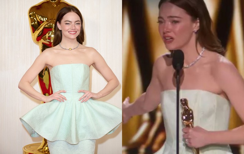 Emma Stone, accident vestimentar la Premiile Oscar 2024. Rochia i s-a rupt înainte de a primi trofeul pentru „cea mai bună actriță”