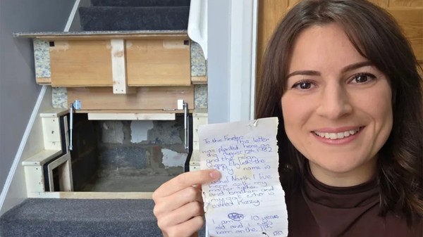 Michelle Harwood a găsit o scrisoare scrisă în 1982 de către o fetiță de 10 ani, sub scara casei în timpul renovării casei