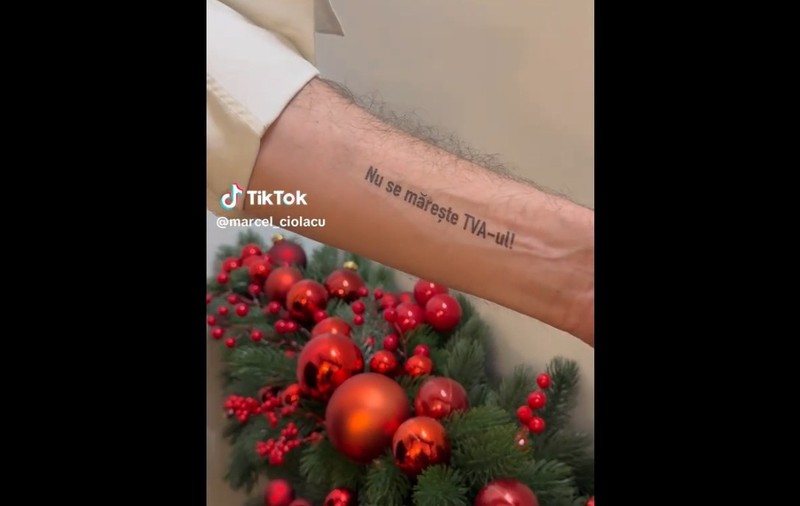 Marcel Ciolacu s-a tatuat pe mână de Anul Nou 2025: „Nu se mărește TVA-ul!” | VIDEO