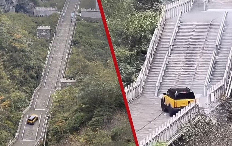 Eșec istoric al unui SUV chinezesc pe muntele Tianmen