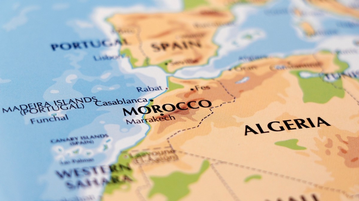 Curiozități despre Maroc - Imagine cu poziţia Marocului pe harta Africii de Nord.