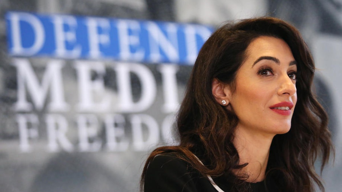 epa08248325 (FILE) - Lebanese-British barrister Amal Clooney delivers a statement to media in the margins of the G7 Foreign Ministers Meeting in Dinard, France, 05 April 2019 (re-issued 26 February 2020). According to media reports, the Maldives has hired Clooney to represent it at the International Court of Justice (ICJ) in support of the Rohingya minority. The Maldives' Minister of Foreign Affairs Abdulla Shahid on 25 February announced that the country will formally join The Gambia in challenging Myanmar's military crackdown on the persecuted Muslim minority. EPA-EFE/THIBAULT VANDERMERSCH