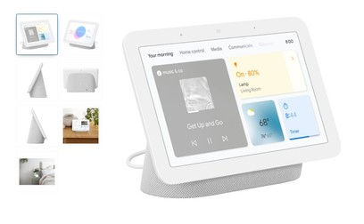 Boxă inteligentă Google Nest Hub (2nd Gen), 7” touchscreen, Wi-Fi, Bluetooth, 3 Microfoane, Alb