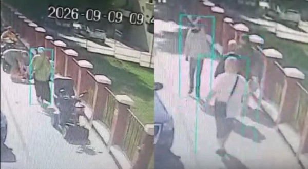 Un pensionar a fost lovit pe trotuar de o femeie care conducea un triciclu electric. Sursă foto: Captură video Prima TV.