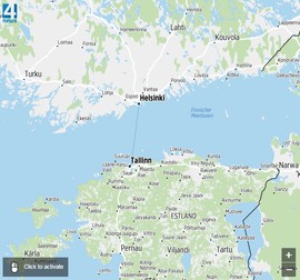 Traseul tunelului dintre Helsinki și Tallinn