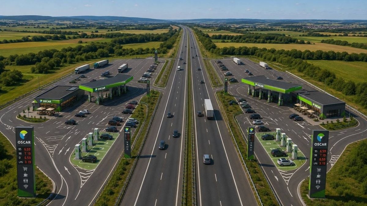 Două nbenzinării pe marginea autostrăzii A7