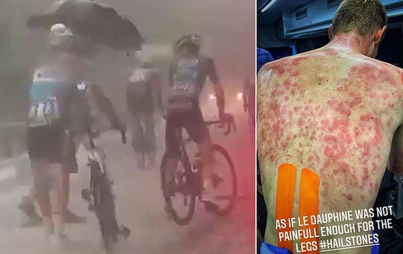 Rănile șocante ale cicliștilor surprinși de furtuna de gheață care a lovit cursa Criterium du Dauphine