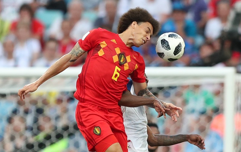 Belgianul Axel Witsel, încurajat de Rafaella, soția lui româncă, la Campionatul Mondial de fotbal Rusia 2018 / FOTO