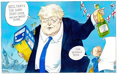 „2 februarie”, caricatură de Chris Riddell pentru The Guardian