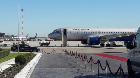 Avionul companiei rusești Aeroflot, cu care Simona Halep a ajuns în țară.