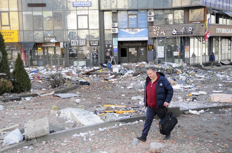Străzile din Kiev în dimineața zilei de sâmbătă, 26 februarie 2022. Foto: Kolesnik Yevgeny / UNIAN