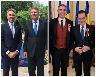 Dragoș Anastasiu cu președintele Klaus Iohannis, stânga, și cu Ludovic Orban
