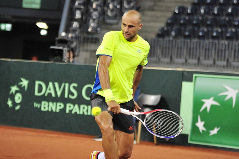 Meciul de tenis dintre Marius Copil (D) si Kamil Majchrzak in cadrul confruntarii dintre Romania si Polonia din turul 3 al Grupei a II-a, Zona Europa/Africa a Cupei Davis, disputat la Sala Polivalenta din Cluj-Napoca, sambata, 15 septembrie 2018. DAN HORIA TAUTAN / MEDIAFAX FOTO
