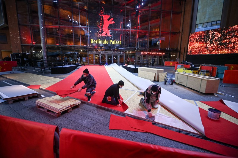 Covorul roșu era instalat zilele trecute în fața Palatului Berlinalei din Potsdamer Platz | Foto: Hepta
