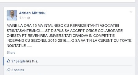 Mesajul transmis de Mititelu pe Facebook este plin de greşeli