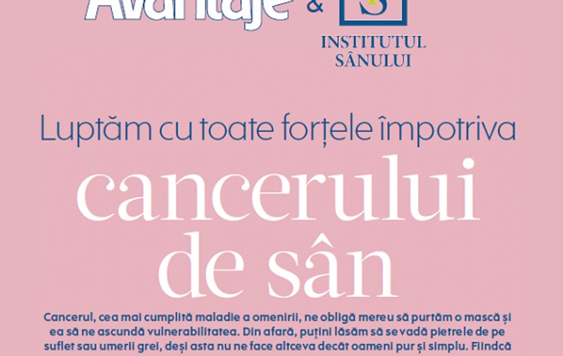 În luna dedicată prevenției cancerului mamar, revista Avantaje și Institutul Sânului organizează un amplu eveniment de conștientizare a importanței profilaxiei (PUBLICITATE)